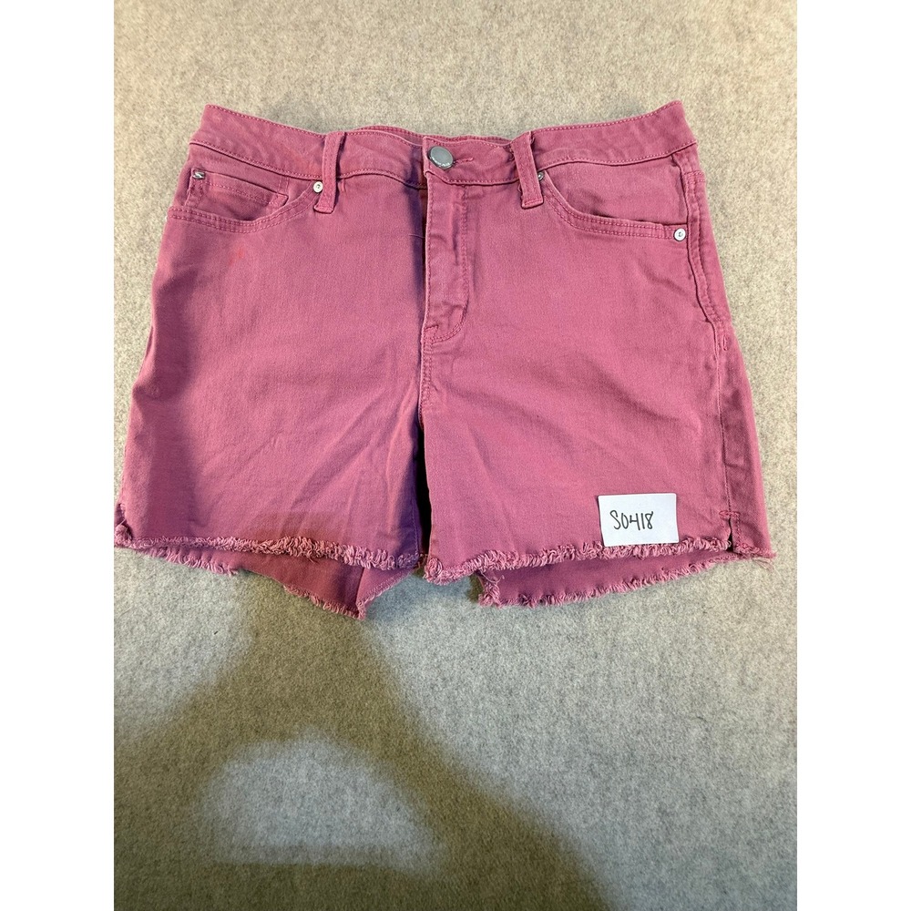 Seven7 Jeans Womens Pink Raw Hem Denim Shorts Size 10 Mauve Frayed Cutoff